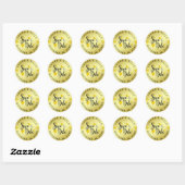 Gold Save the Date Love Glitter Wedding Ronde Sticker (Vel)