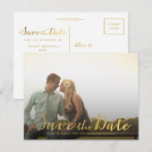 Gold Save the Date Typography Notice Aankondigingskaart (Voorkant / Achterkant)