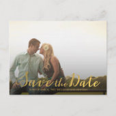 Gold Save the Date Typography Notice Aankondigingskaart (Voorkant)