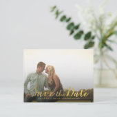 Gold Save the Date Typography Notice Aankondigingskaart (Staand voorkant)
