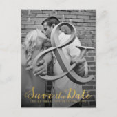 Gold Save the Date Typography Notice Aankondigingskaart (Voorkant)