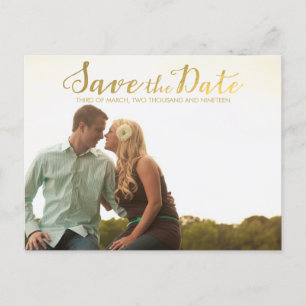 Gold Save the Date Typography Notice Aankondigingskaart