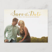 Gold Save the Date Typography Notice Aankondigingskaart (Voorkant)