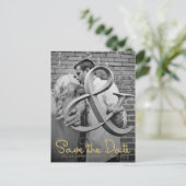 Gold Save the Date Typography Notice Aankondigingskaart (Staand voorkant)