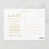 Gold Save the Date Typography Notice Briefkaart (Achterkant)