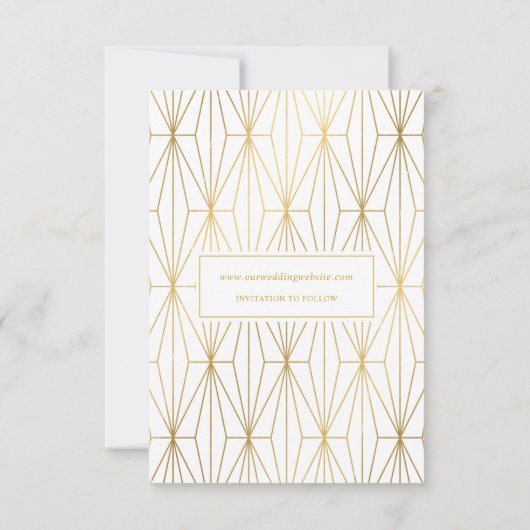 Gold Save the Date Wedding Announding Kaart (Achterkant)