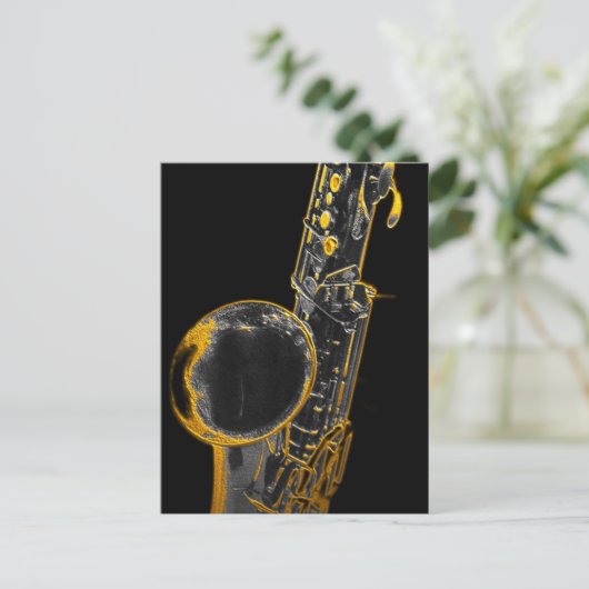 Gold Sax Briefkaart (Staand voorkant)