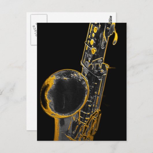 Gold Sax Briefkaart (Voorkant / Achterkant)