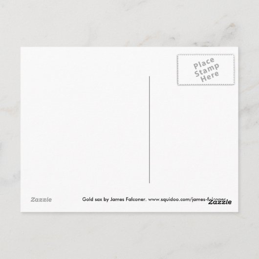 Gold Sax Briefkaart (Achterkant)