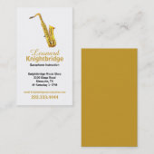 Gold Saxophone Visitekaartje (Voorkant / Achterkant)