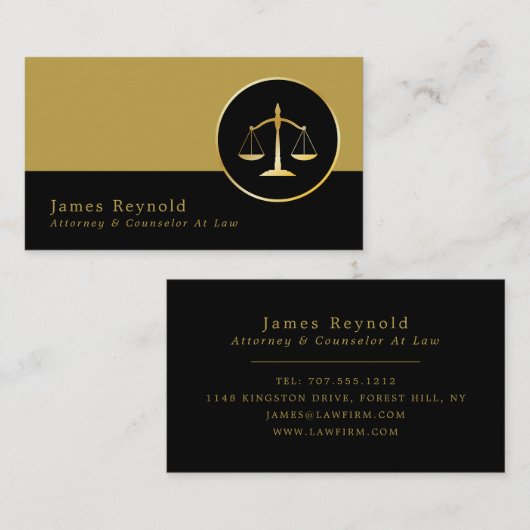 Gold Scales, Legal Professional Visitekaartje (Voorkant / Achterkant)