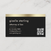 Gold Scales of Justice Attorney at Law Black Visitekaartje (Achterkant)