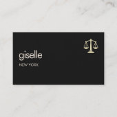 Gold Scales of Justice Attorney at Law Black Visitekaartje (Voorkant)