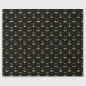Gold Scales of Justice op Black Repeoning Pattern Cadeaupapier (Vlak)