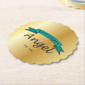 Gold Scalloped Custom Logo Branded Paper Onderzett Kartonnen Onderzetters (Gekanteld)