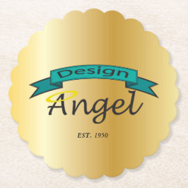 Gold Scalloped Custom Logo Branded Paper Onderzett Kartonnen Onderzetters