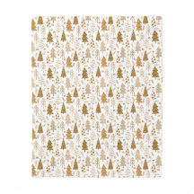 Gold Scandinavian Style Kersttree Pattern