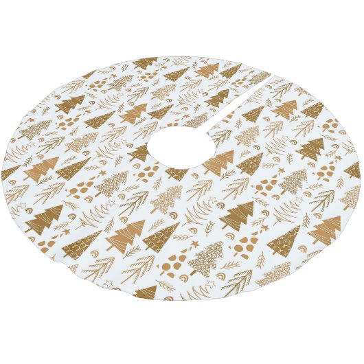 Gold Scandinavian Style Kersttree Pattern Kerstboom Rok (Gekanteld)