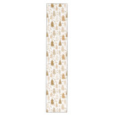 Gold Scandinavian Style Kersttree Pattern Medium Tafelloper (Voorkant)