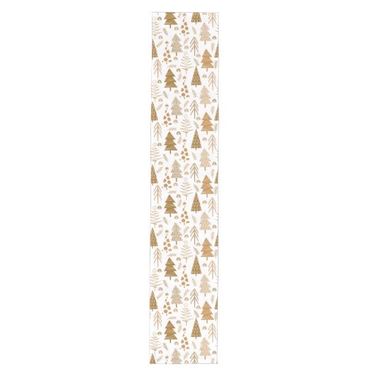 Gold Scandinavian Style Kersttree Pattern Medium Tafelloper (Voorkant)