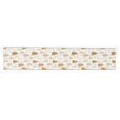 Gold Scandinavian Style Kersttree Pattern Medium Tafelloper (Horizontaal)