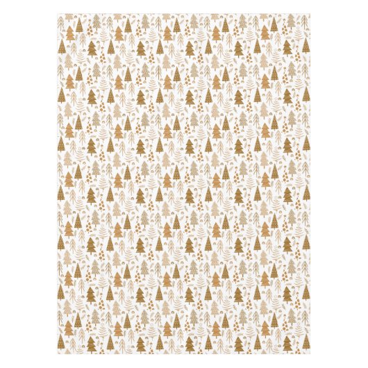 Gold Scandinavian Style Kersttree Pattern Tafelkleed (Voorkant)