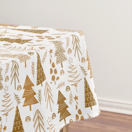 Gold Scandinavian Style Kersttree Pattern Tafelkleed (Voorbeeld)