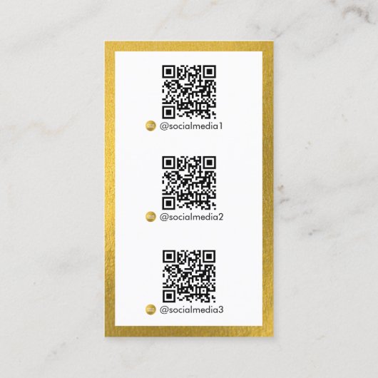 Gold Scannable Digital Contact QR Code Logo Visitekaartje (Achterkant)