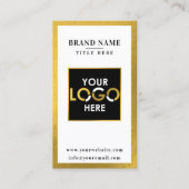 Gold Scannable Digital Contact QR Code Logo Visitekaartje (Voorkant)