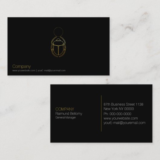 Gold Scarab Visitekaartje (Voorkant / Achterkant)