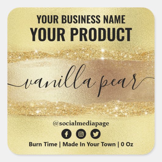 Gold Scented Candle Labels (Voorkant)
