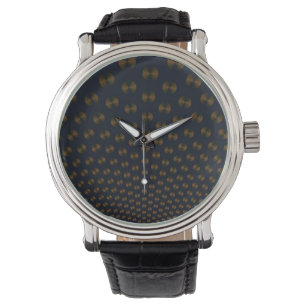 Gold-schijven op blauw horloge