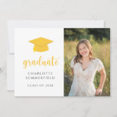 Gold School Kleuren Foto Afstuderen Aankondiging (Voorkant)