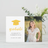 Gold School Kleuren Foto Afstuderen Aankondiging (Staand voorkant)