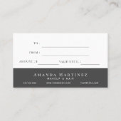 Gold Scissor Pattern Dark Gray Cadeaucertificaat Visitekaartje (Achterkant)