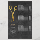 Gold Scissors Barber Chalkboard Service Menu (Voorkant)