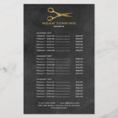 Gold Scissors Barber Service Menu Chalkboard (Voorkant)