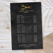 Gold Scissors Barber Service Menu Chalkboard