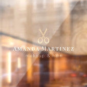 Gold Scissors Beauty Hair Makeup Salon Raamsticker (Vel 2)