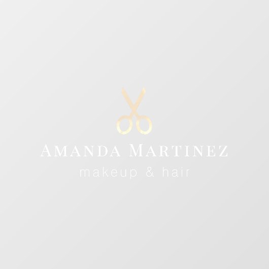 Gold Scissors Beauty Hair Makeup Salon Raamsticker (Vel)