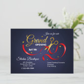 Gold Scissors Grand Openings Uitnodiging (Staand voorkant)
