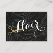 Gold Scissors Hair Salon Haarstylist Benoeming Afsprakenkaartje (Voorkant)