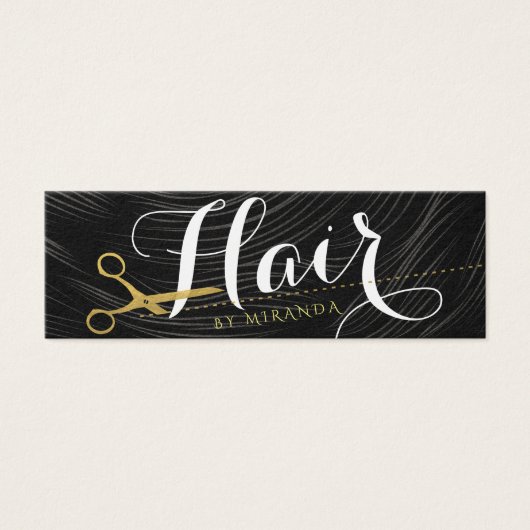 Gold Scissors Hair Salon Haarstylist Benoeming Mini Visitekaartjes (Voorkant)