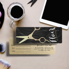 Gold Scissors Hair Salon Haarstylist Benoeming Mini Visitekaartjes