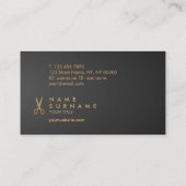 Gold Scissors Hair Stylist Black Gradient Korting Visitekaartje (Achterkant)