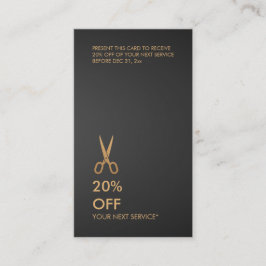 Gold Scissors Hair Stylist Black Korting Verticaal Visitekaartje
