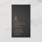 Gold Scissors Hair Stylist Black Verticaal verloop Visitekaartje (Achterkant)