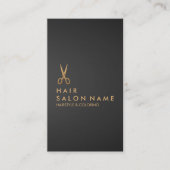 Gold Scissors Hair Stylist Black Verticaal verloop Visitekaartje (Voorkant)