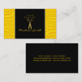 Gold Scissors Hair Stylist Modern Zebra Skin #67 Visitekaartje (Voorkant / Achterkant)