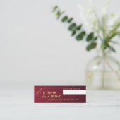 Gold Scissors Hair Stylist Wine Gradient Reference Mini Visitekaartje (Staand voorkant)